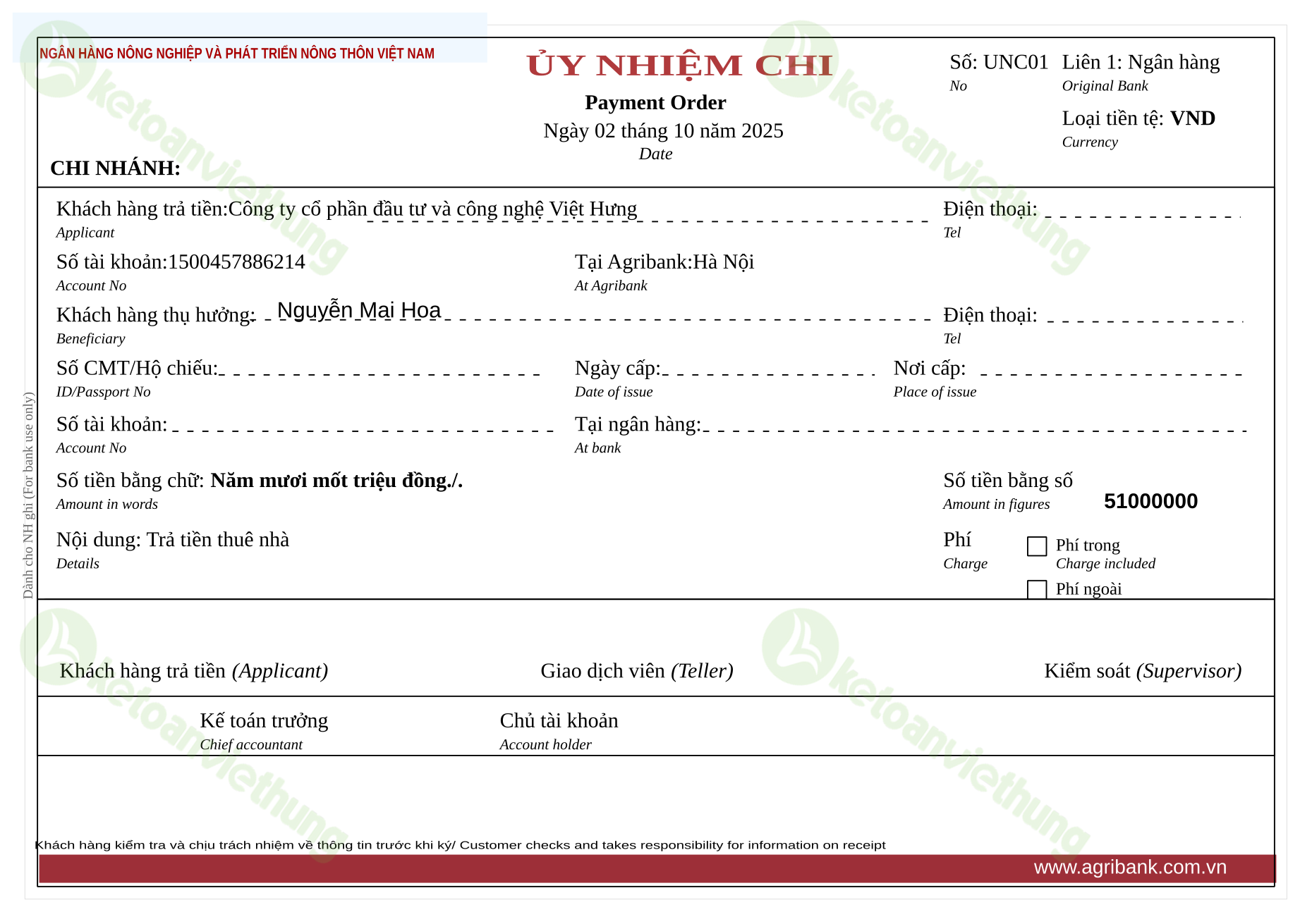 T2_UNC01_Ủy nhiệm chi