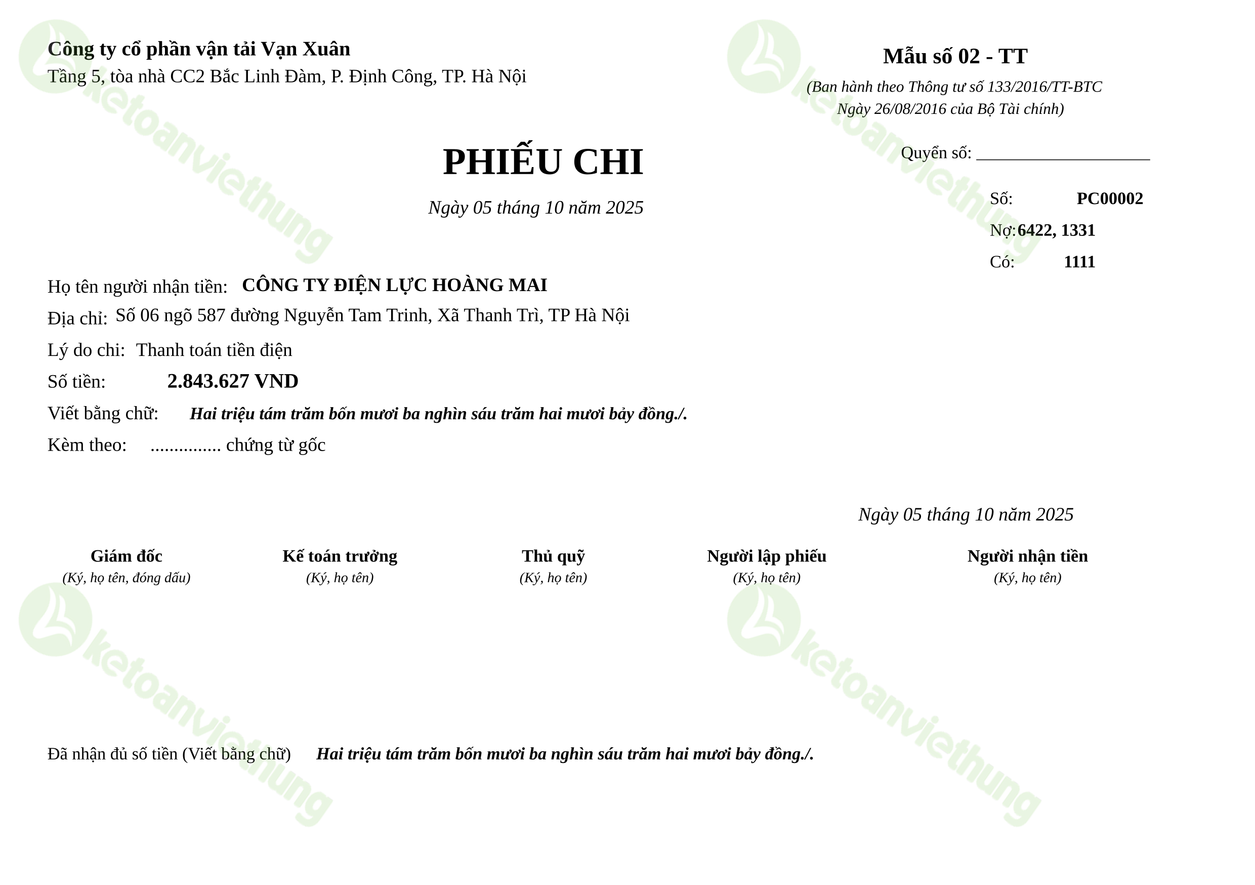 T6_PC00002_Phiếu chi TT133