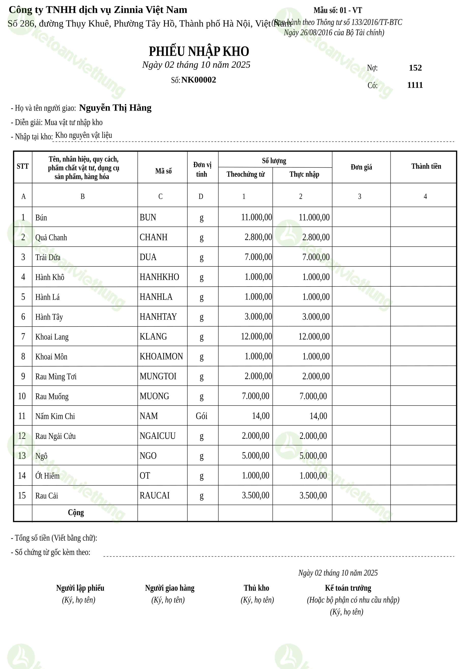 T14_NK00002_Phiếu nhập kho TT133