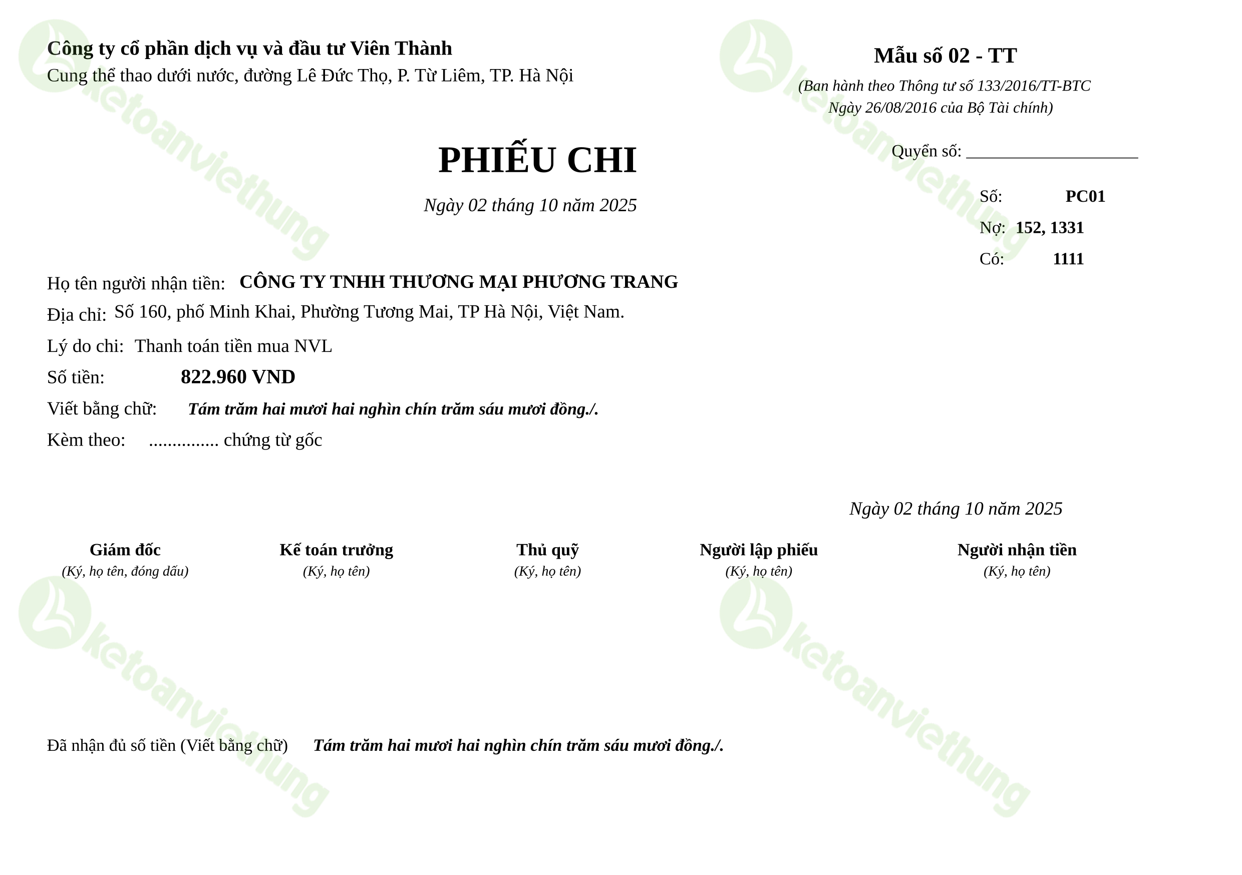T18_PC01_Phiếu chi TT133