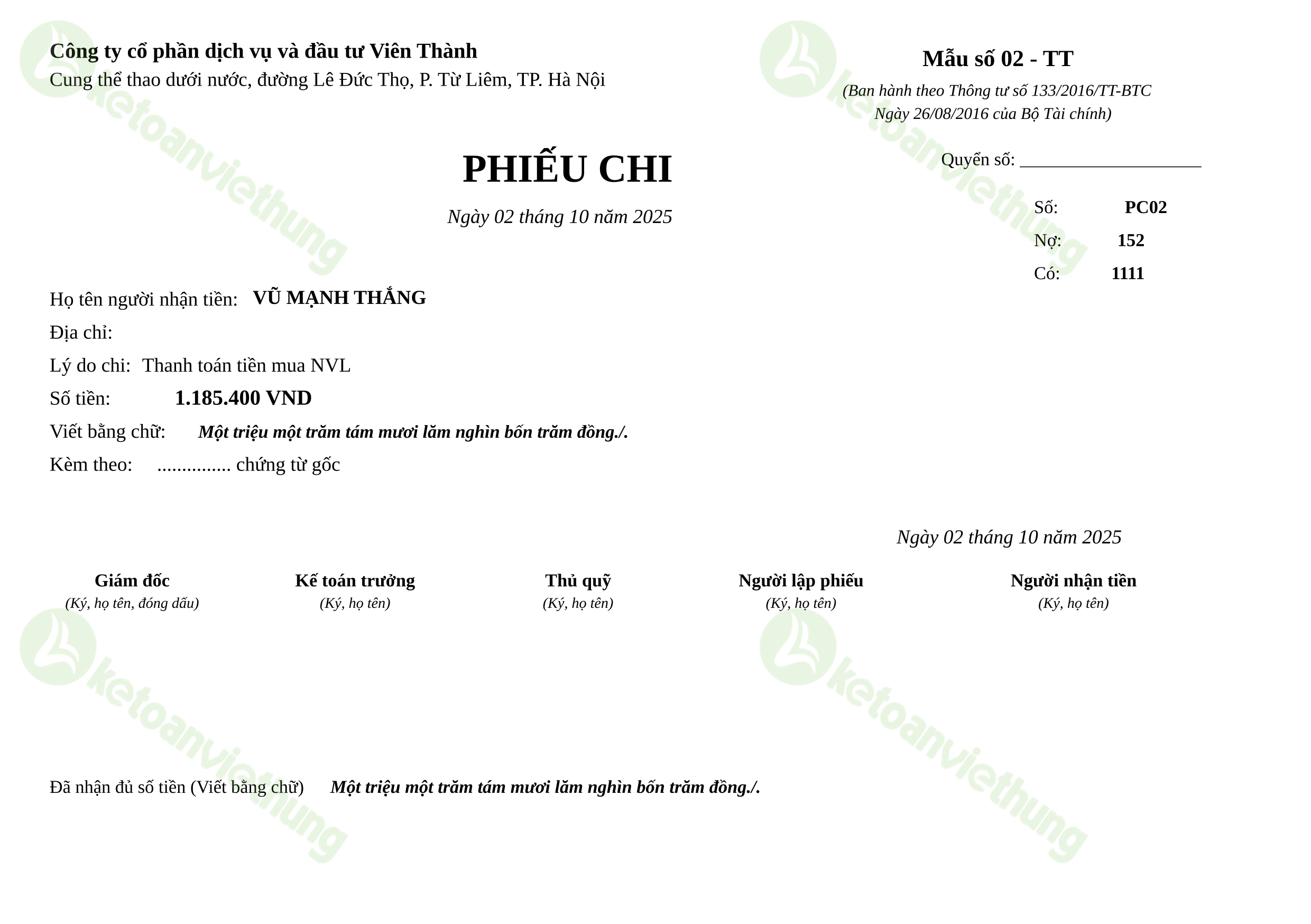 T19_PC02_Phiếu chi TT133