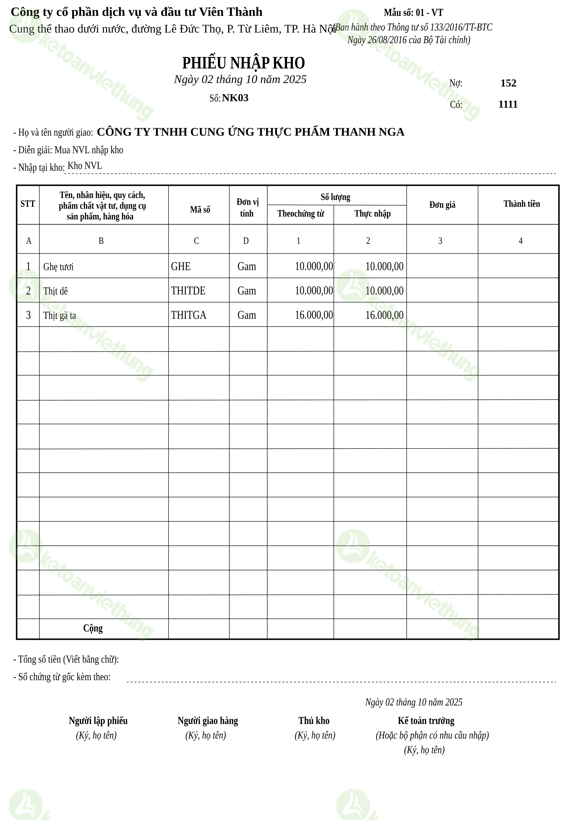 T20_NK03_Phiếu nhập kho TT133
