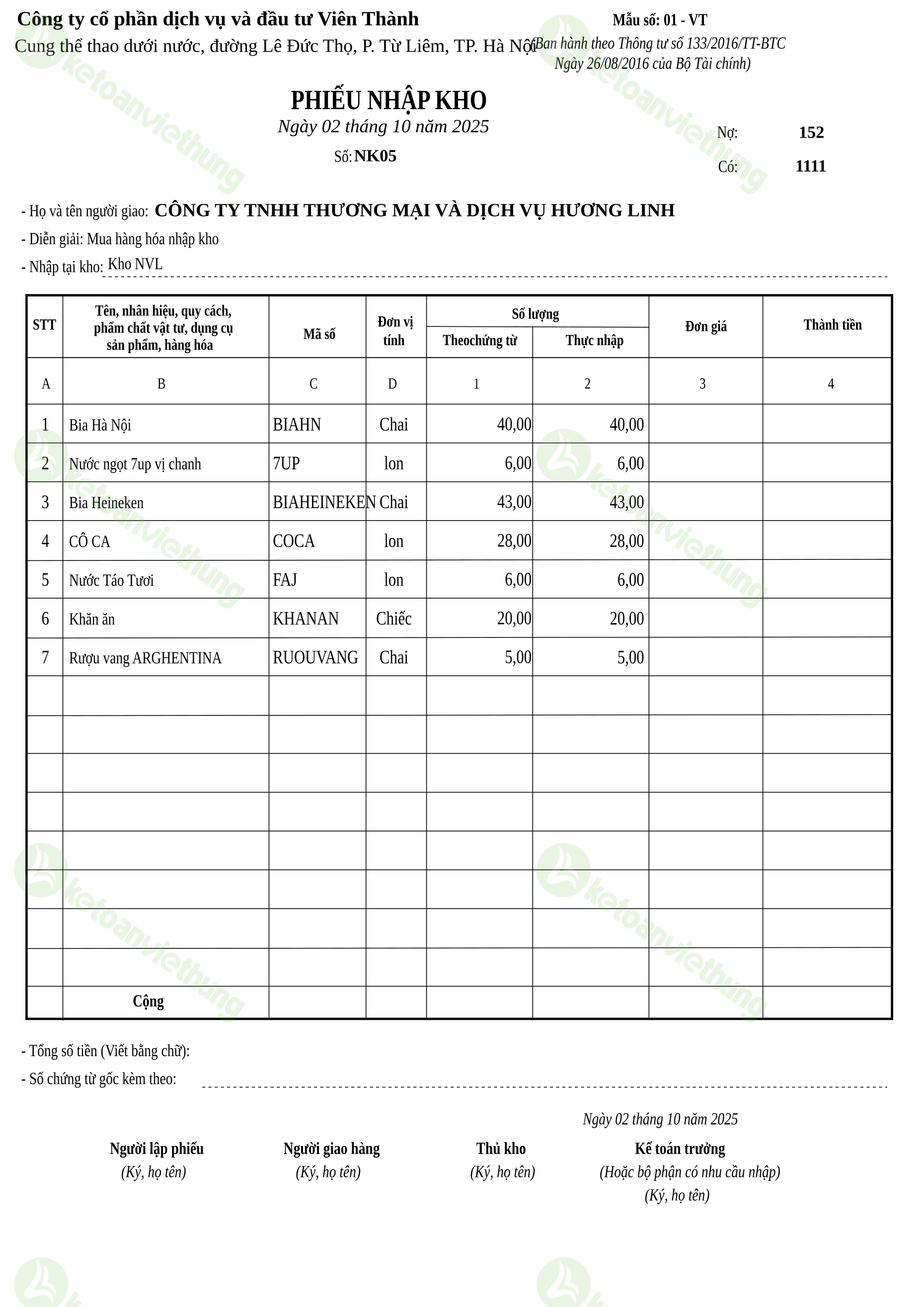 T22_NK05_Phiếu nhập kho TT133
