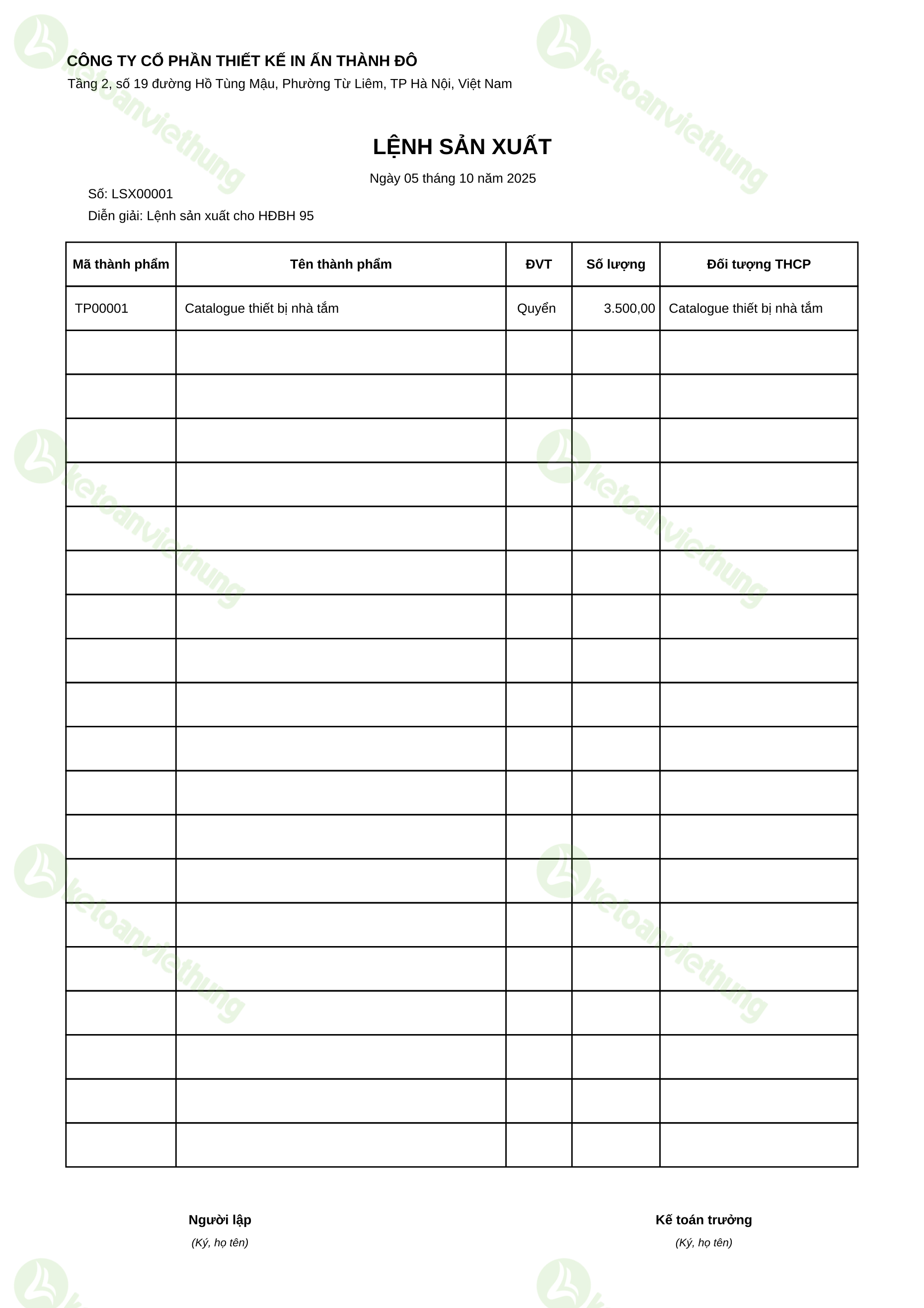 T3_LSX00001_Lệnh sản xuất