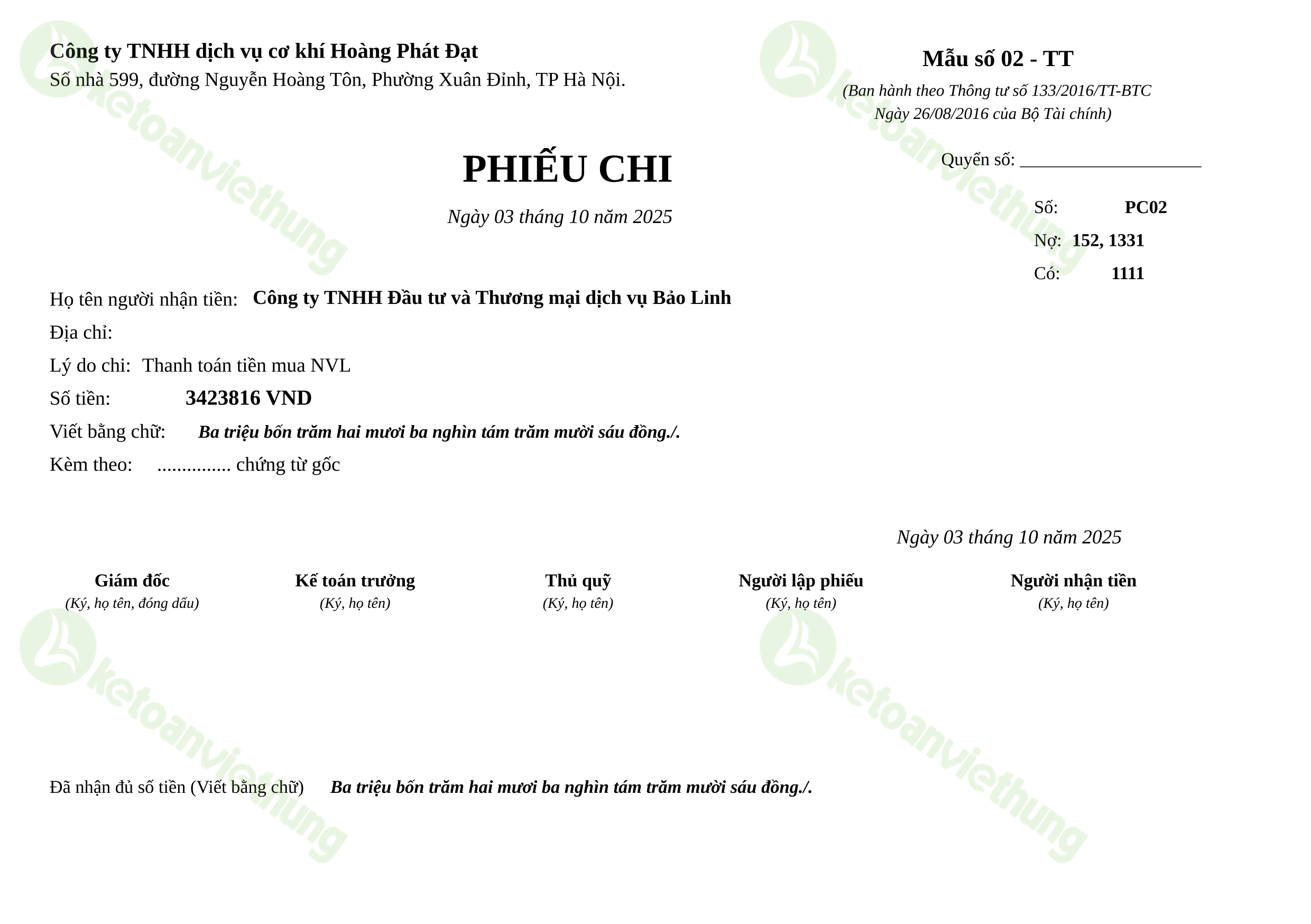 T9_PC02_Phiếu chi TT133