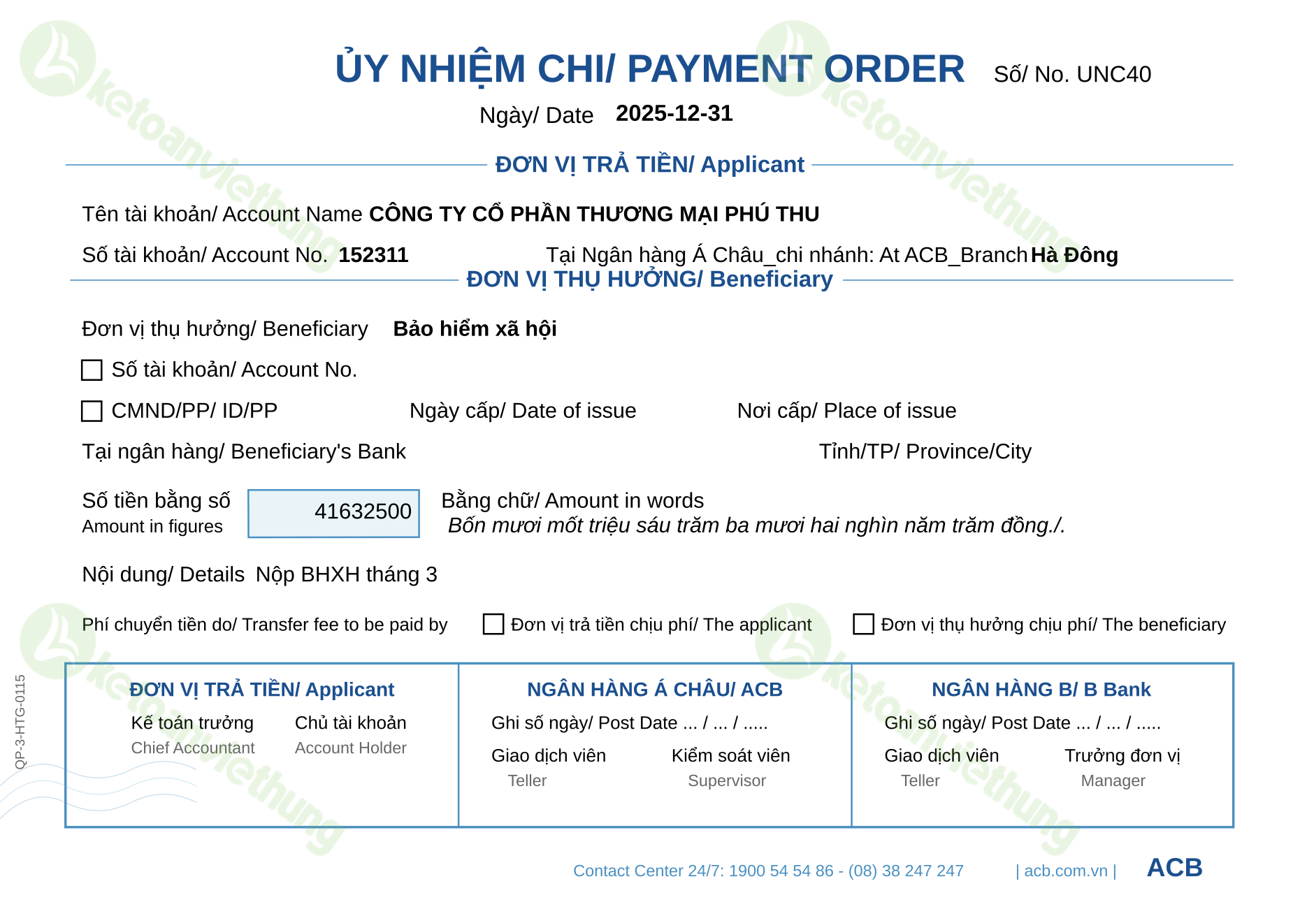 T131_UNC40_Ủy nhiệm chi_ACB