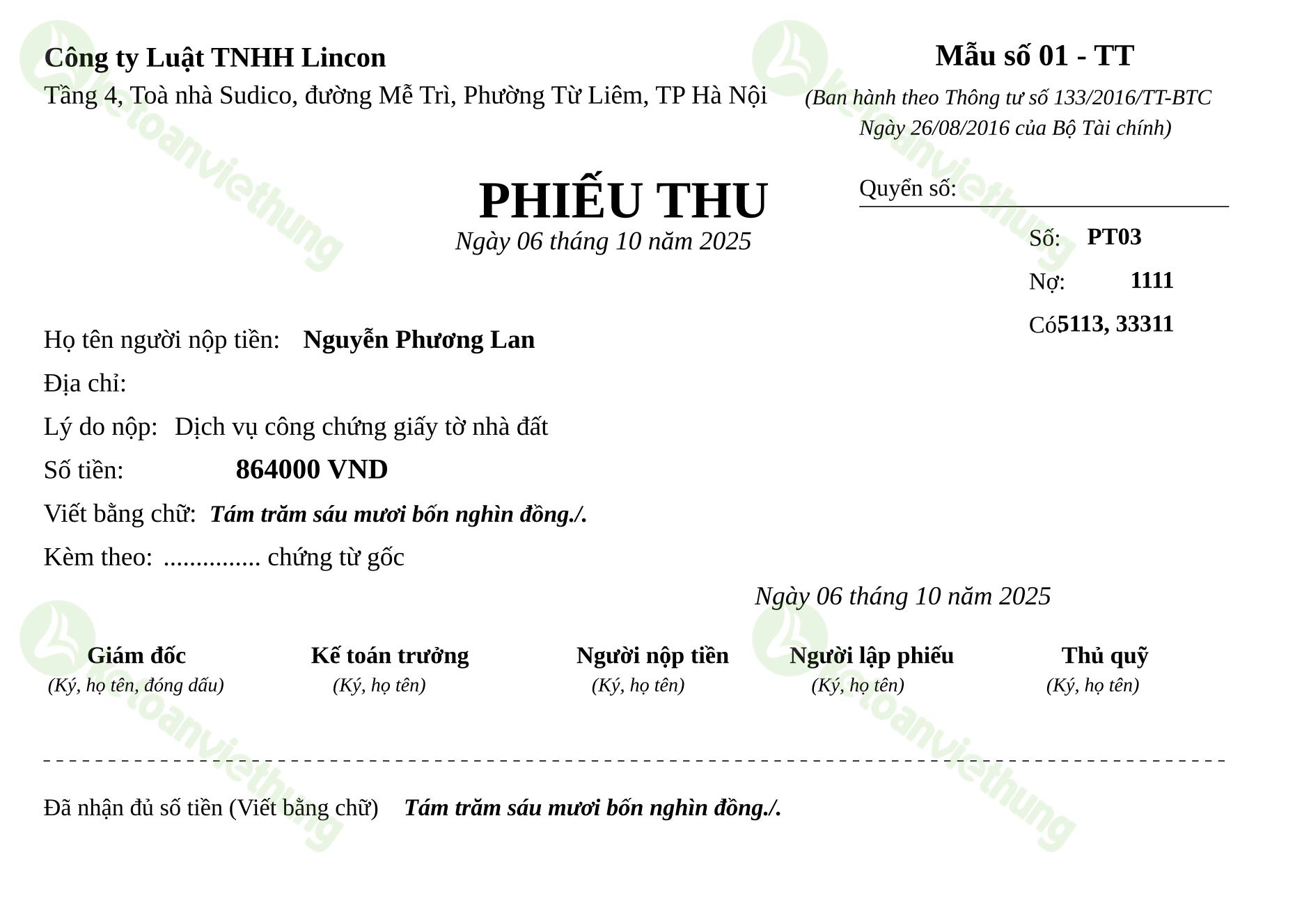 T10_PT03_Phiếu thu TT133