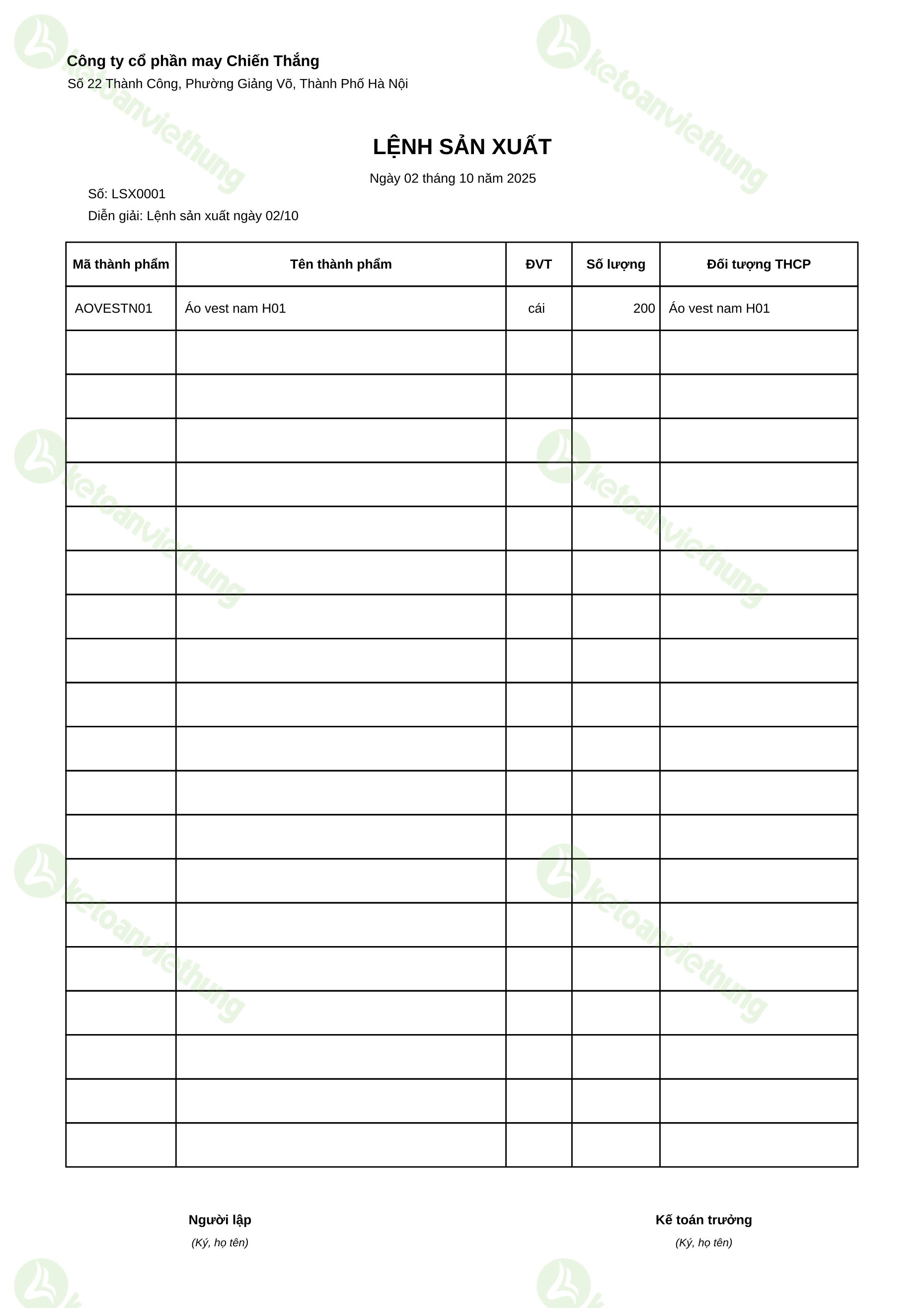 T14_LSX0001_Lệnh sản xuất