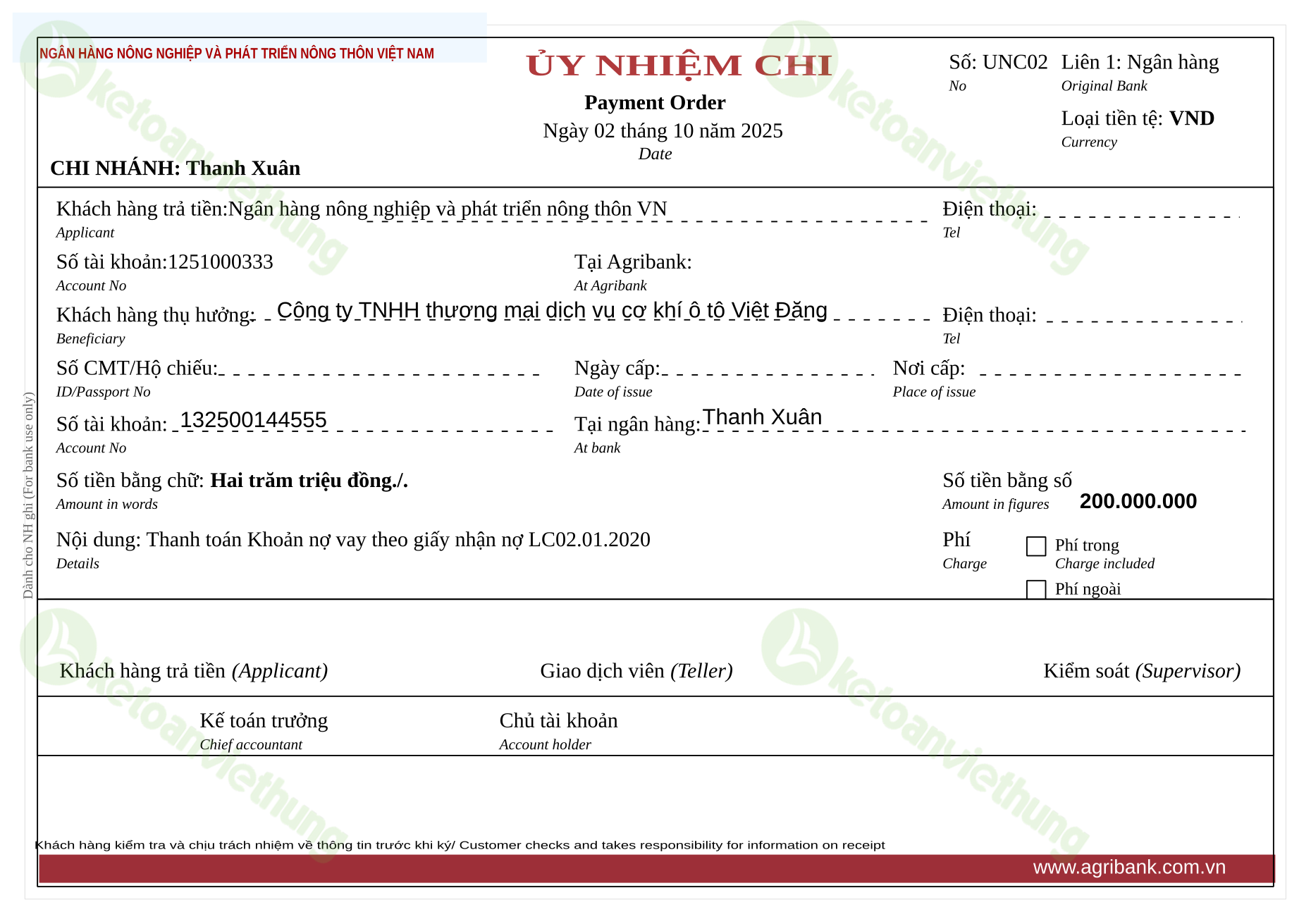 T6_UNC02_Ủy nhiệm chi
