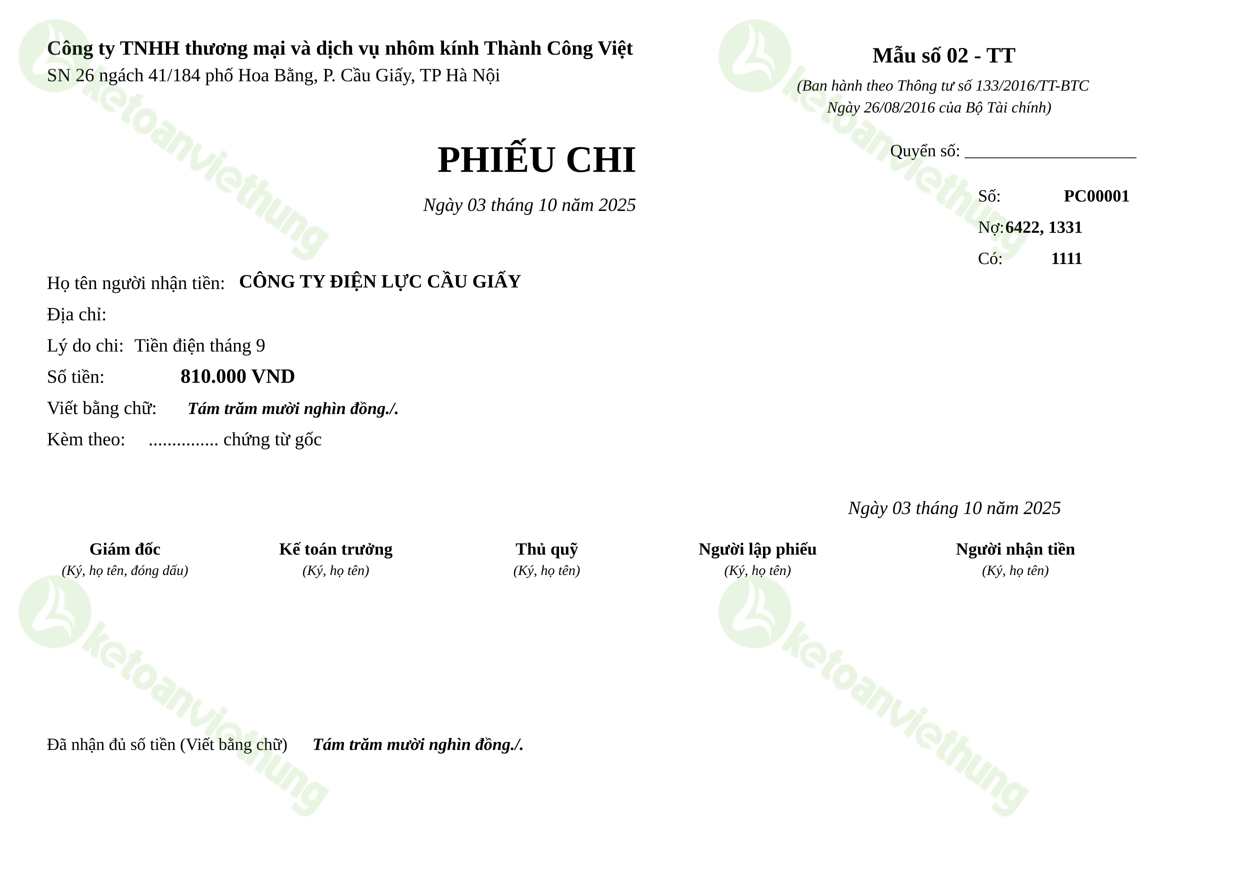 T3_PC00001_Phiếu chi TT133