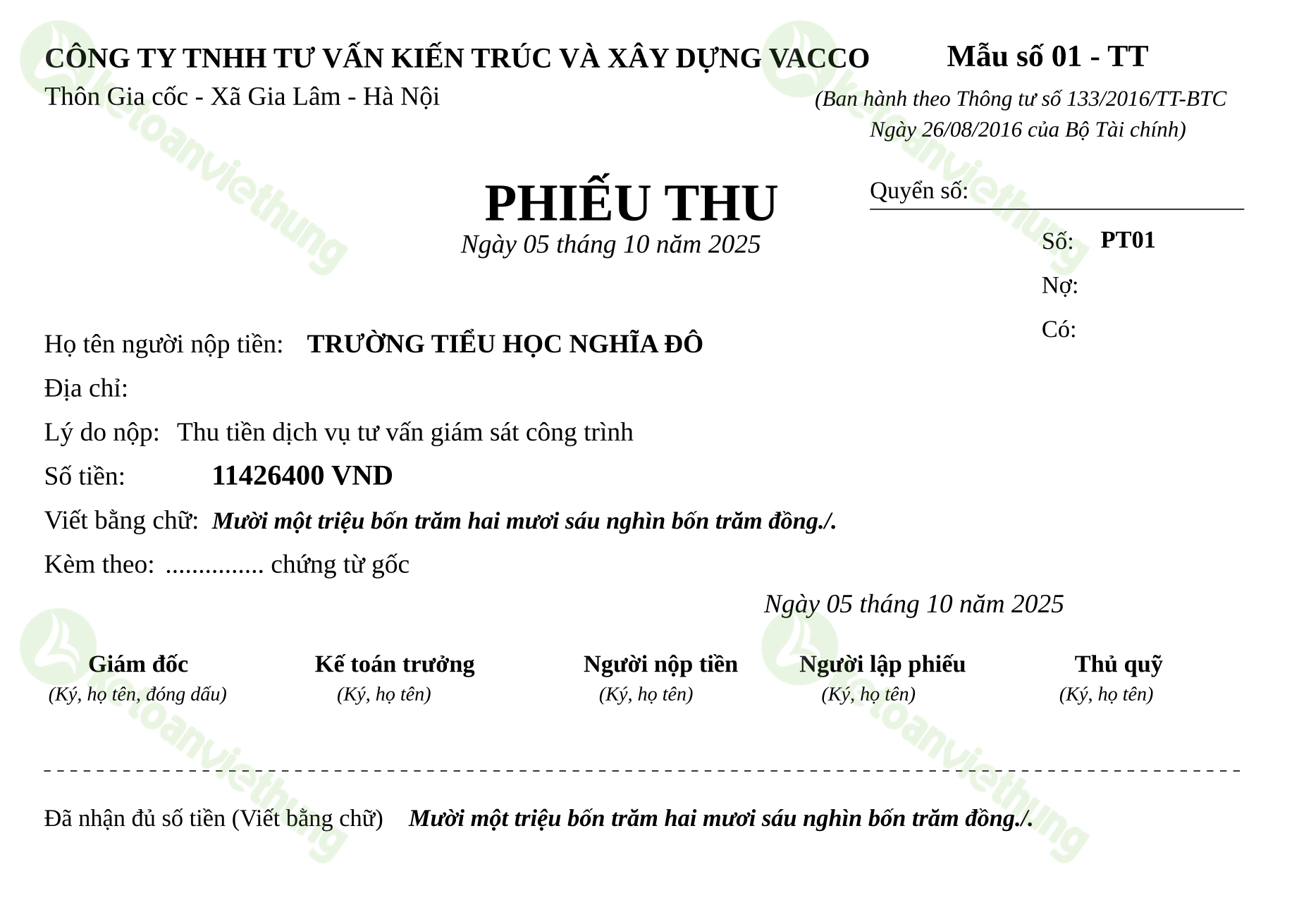 T6_PT01_Phiếu thu TT133