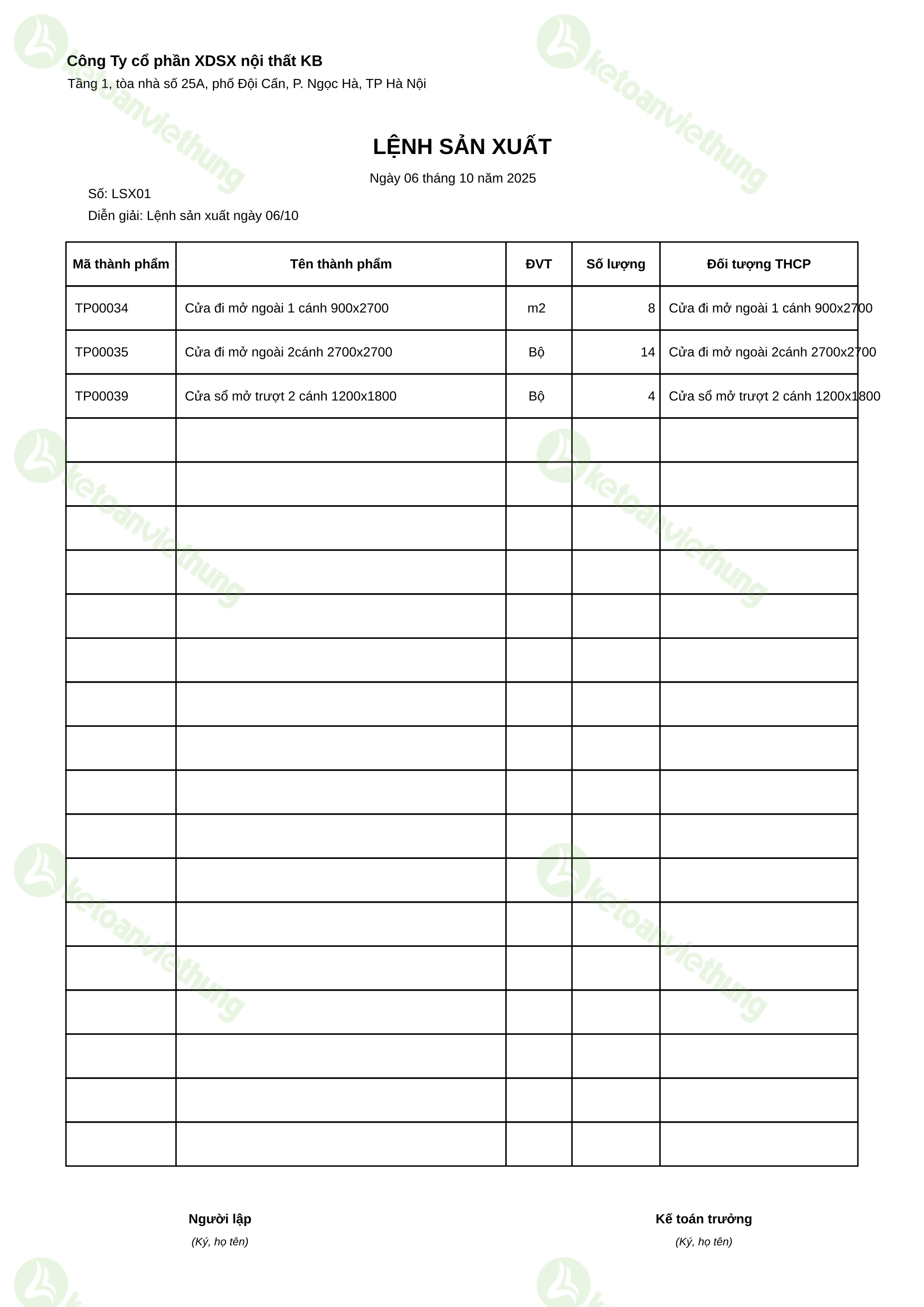 T13_LSX01_Lệnh sản xuất