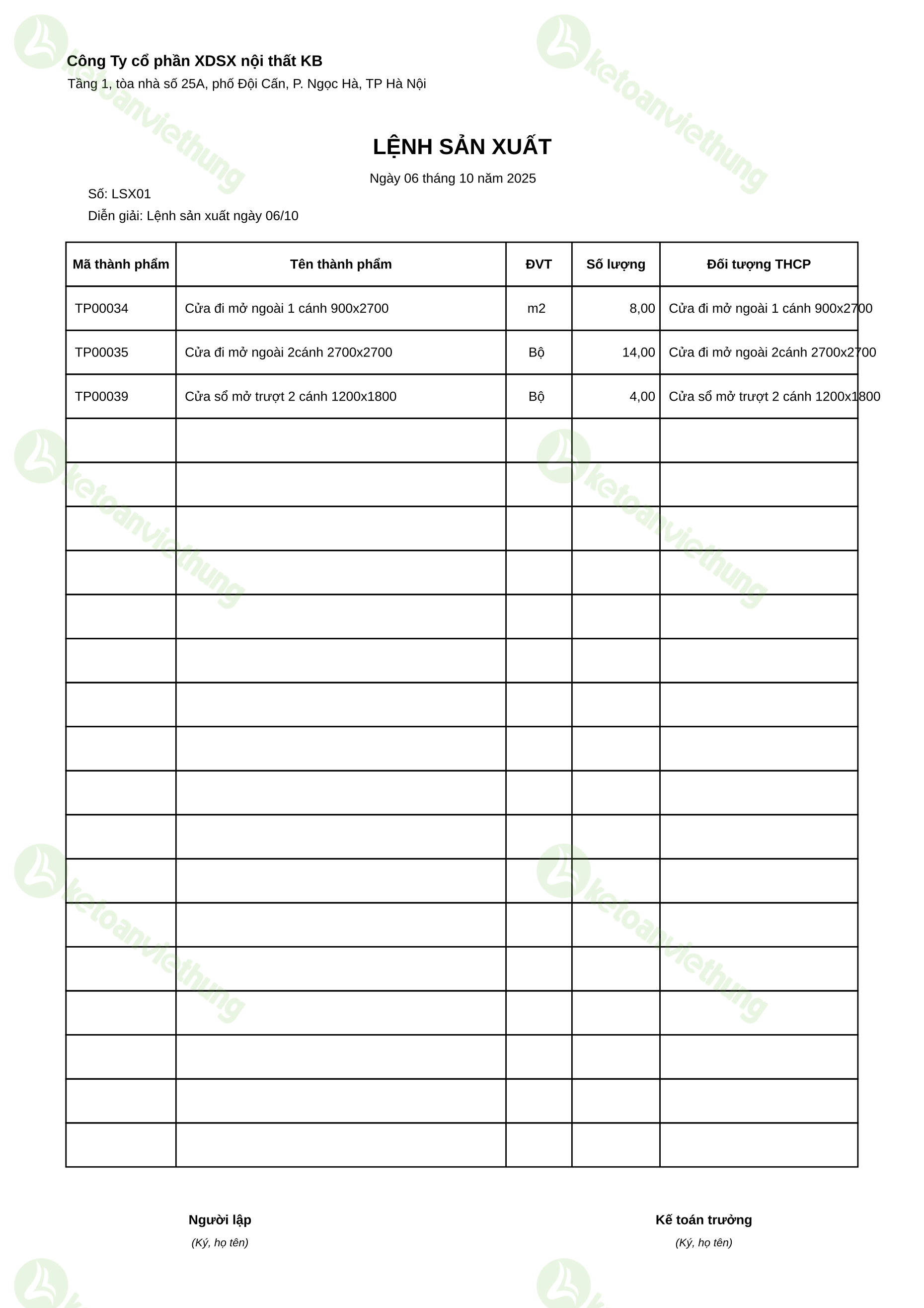 T13_LSX01_Lệnh sản xuất