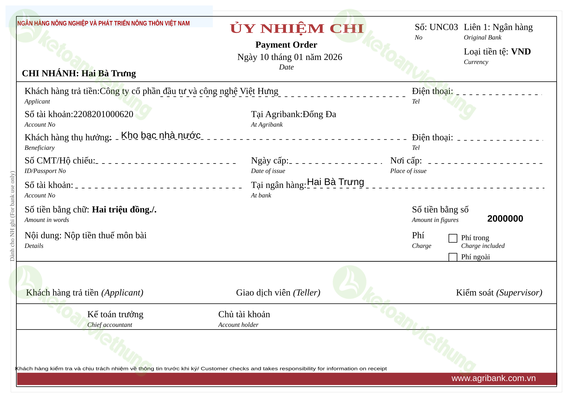 T10_UNC03_Ủy nhiệm chi