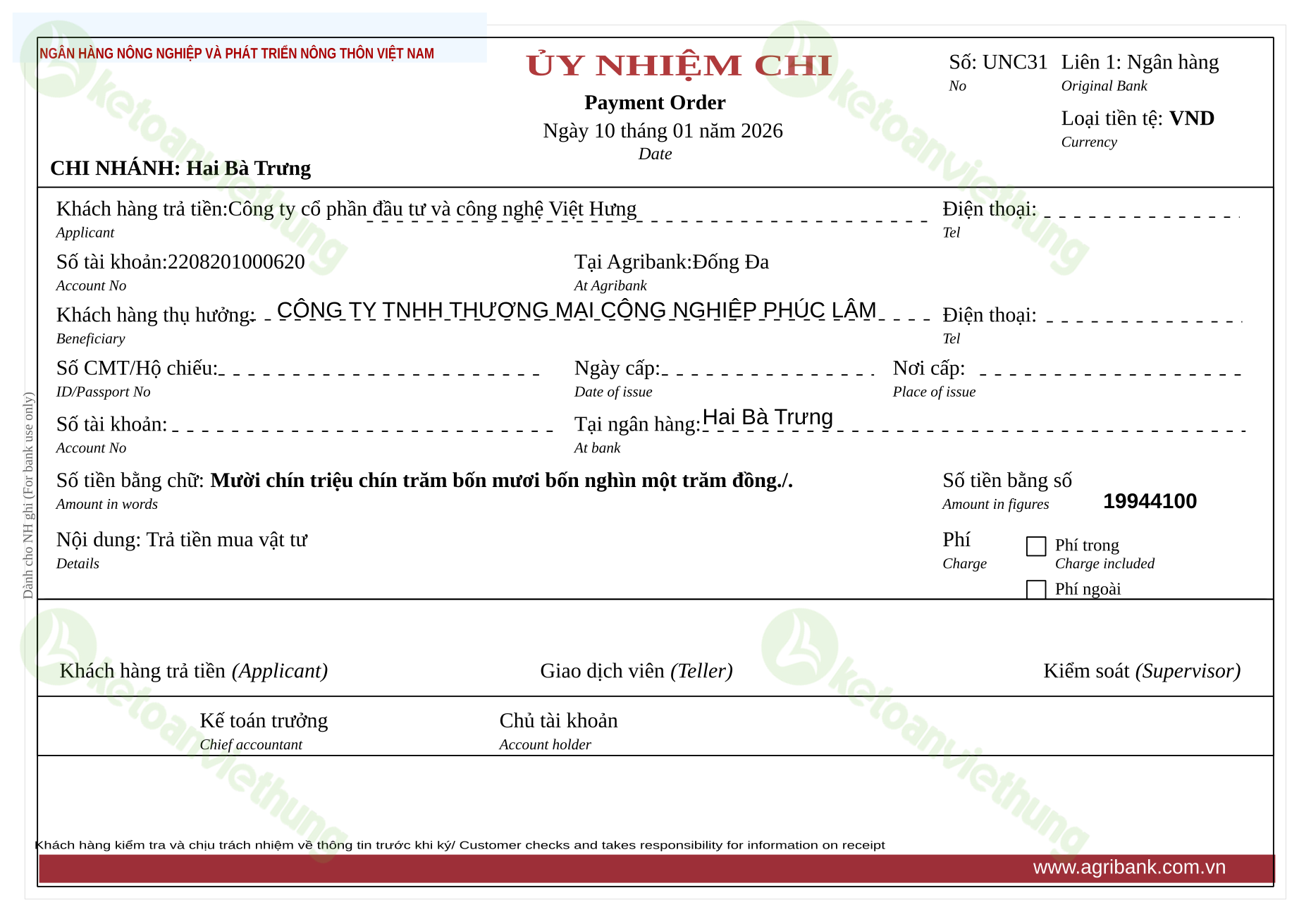 T11_UNC31_Ủy nhiệm chi