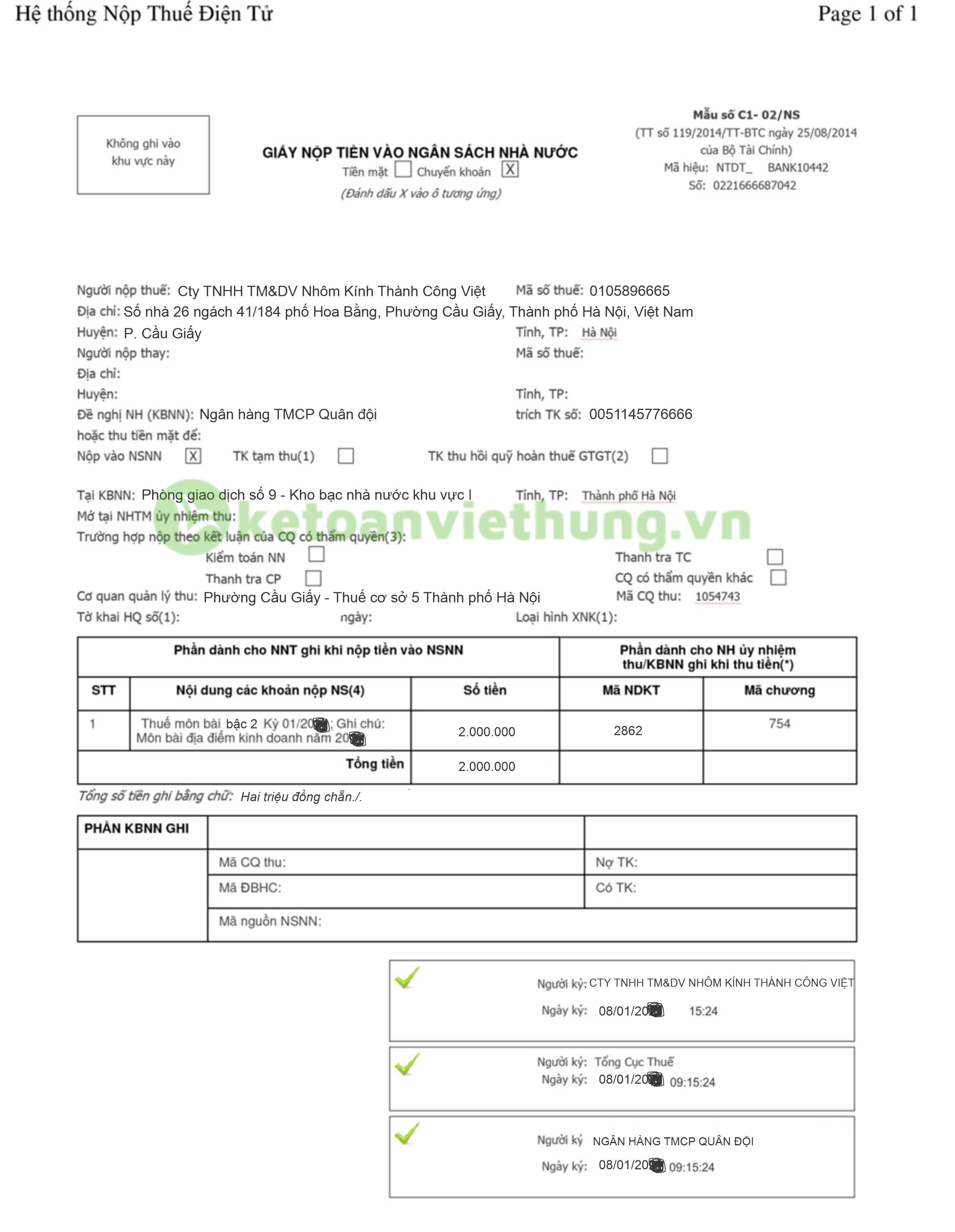 T138-P4 - GNT thuế môn bài